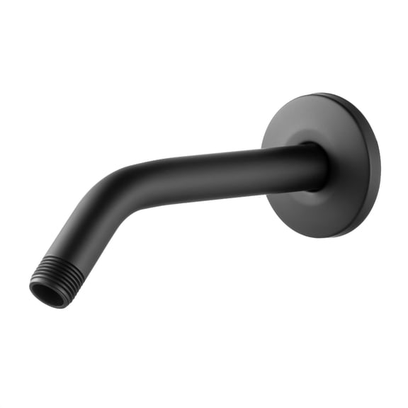Emlimny 6 Inch Replacement Shower Arm with Flange, Wall Mount Replacement Shower Extension Pipe in Matte Black, for Fixed and Handheld Showerhead Combo, Solid Brass Construction