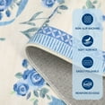 thumbnail image 4 of Hasoo 2'x 6' Floral Throw Rug Modern Indoor Carpet Soft Non Slip Runner for Bathroom Entryway Dorm, Beige Blue, 4 of 5