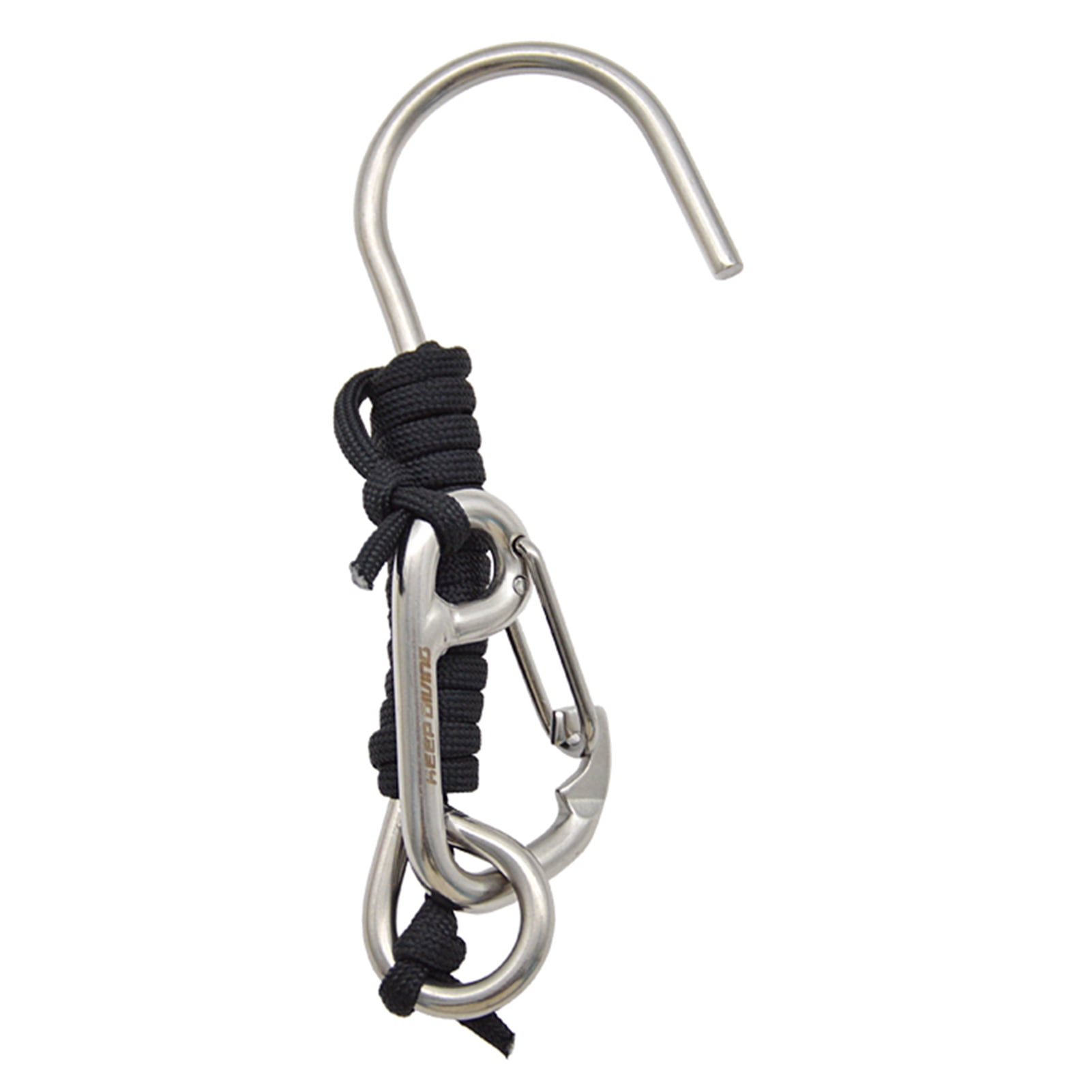 Gecheer Reef Drift Hook Diving 316 Stainless Steel Reef Drift Hook with Braided Rope Lanyard