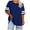 Blue, variant on Staron Plus Size Women's Casual T-Shirt Round Neck Short Sleeve Basic Solid Color Spring Summer Loose Comfy Top, Navy XL