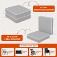 thumbnail image 3 of ROFIEJOX Outdoor Chair Cushions Set of 2, 19 x 19 x 3 Inch Water-Repellent Patio Seat Cushions with High-Resilience Foam, White Piping and Ties, Gray, 3 of 8