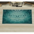 thumbnail image 1 of Mandala Decorative Rug, Vintage Cosmos Oriental Breeze Pattern Swirled Floral Leaves Art, Quality Carpet for Bedroom Dorm and Living Room, 6 Sizes, Dark Seafoam, by Ambesonne, 1 of 1
