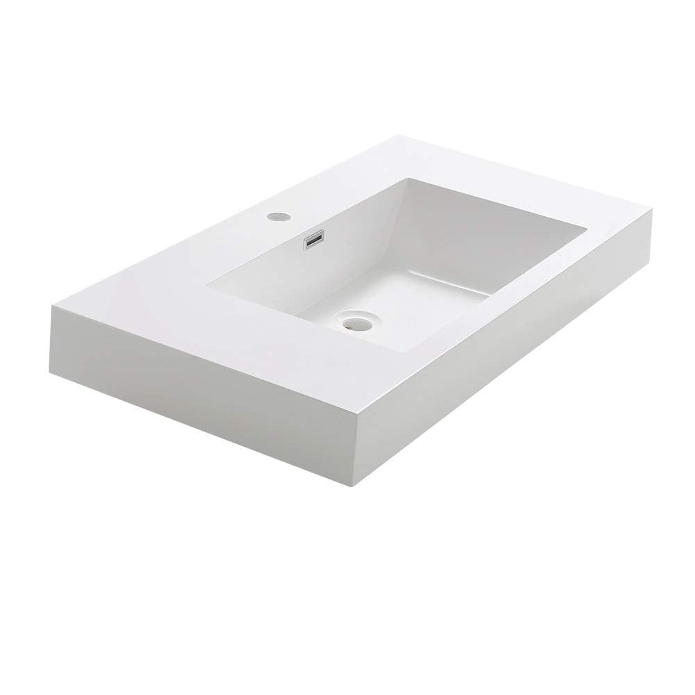 Fresca Valencia 42 inch White Integrated Sink / Countertop