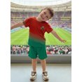 thumbnail image 4 of RUINIXCW Toddler Baby Boy Football Soccer Jersey Outfit Infant Baby Boys Fall Summer Clothes Crew Neck Short Sleeve Shirt and Shorts 2 Pcs Set, 4 of 9