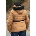thumbnail image 4 of Plus Faux Fur Harness Buckle Belt Detail Long Fitted Puffer Jacket, 4 of 4