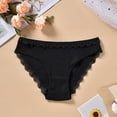 thumbnail image 3 of Bigersell Cute Underwear for Women Clearance Long Underwear Women Thong Panty Style P-39 Nylon Period Panties Thong Panties Briefs Mid Waist Women's Briefs Black M, 3 of 6