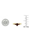 thumbnail image 3 of Dazzlingrock Collection 7X5MM Pear Garnet & Round White Diamond 3 Stone Teardrop Engagement Ring for Women (0.10 ctw, Color I-J, Clarity I2-I3) in 10K Yellow Gold, Size 5, 3 of 4