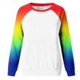 thumbnail image 4 of Women's Hoodless Sweatshirt Women Raglan Crewneck Tops Gradient Solid Print Sweatshirts Long Sleeve Color Block Pullover Cute Clothing, 4 of 6