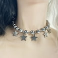 thumbnail image 6 of XISAOK Exaggerated Big Round Bead Five-pointed Star Necklace Niche Sweet Neck Chain, 6 of 12