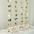 thumbnail image 3 of BalsaCircle 2 Metallic Gold 9 feet Hanging 3D Butterfly Paper Party Garlands Party Events Decorations Supplies, 3 of 8