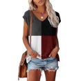 thumbnail image 2 of EQWLJWE Hauts d'Été pour Femmes Hauts pour Femmes Liquidation Femmes Décontracté Imprimé Manches Courtes Col Rond Blouse T-shirt, 2 of 6