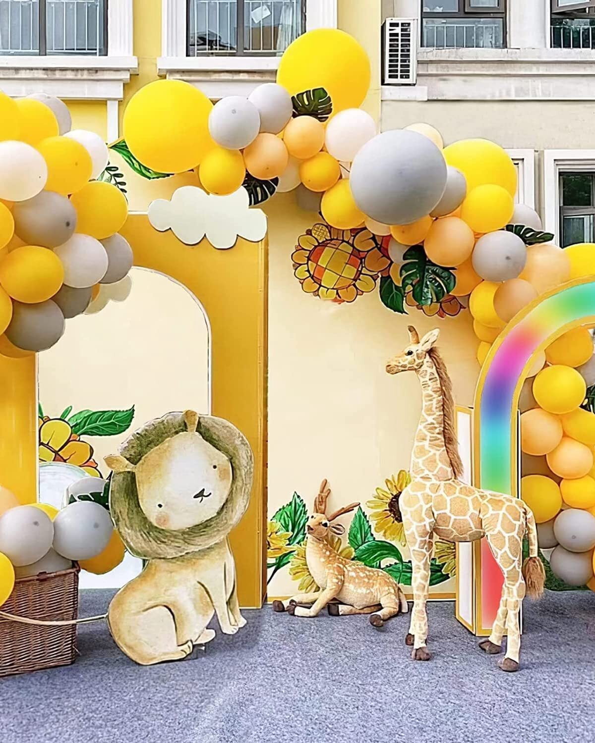 YANSION DIY Balloon Arch Kit Blush Gray Lemon Yellow Balloon Garland Kit, Blush, Lemon Yellow and Gray Balloons Party Decorations for Baby Shower, Bridal Shower, Birthday, Wedding, Grad, Fall Party