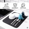 thumbnail image 3 of Homelka Dish Drying Mats for Kitchen Counter, Super Absorbent Microfiber Dish Drainer for Various Purposes, Stylish and Effective, Quick Dry Dish Mat, 17"x14", Black, 3 of 6