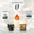 thumbnail image 3 of COSIEST Foldable Outdoor Propane Fire Pit, 15.7 inch Smoke Less Fire Table with Baking Tray, Mini Stainless Seel Iron Fire Pit with Portable Bag, Fire Glass for BBQ, Camping, Party, Yard, Green, 3 of 7