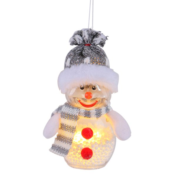 Adorno de muñeco de nieve con luces, decoración navideña, figura de muñeco de nieve iluminada coleccionable para decoración de comedor y sala de estar Sombrero gris