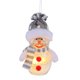 thumbnail image 1 of Adorno de muñeco de nieve con luces, decoración navideña, figura de muñeco de nieve iluminada coleccionable para decoración de comedor y sala de estar Sombrero gris, 1 of 8