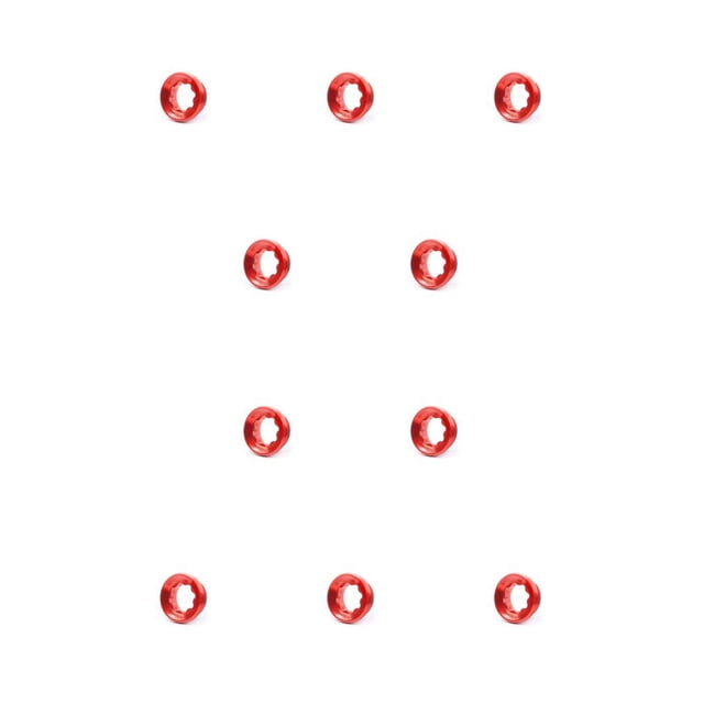 Eigraketly Pernos de soporte inferior de riesgo, cubierta de manivelas de rueda de cadena de aleación de aluminio, copas de ciclismo, tapa hueca Rojo Cubierta de manivela 10piezas