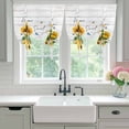thumbnail image 4 of Yellow Sunflowers Balloon Curtains for Bedroom/Front Door/Bathroom, Elegant Pastoral Floral Watercolor Wooden Tie Up Curtains 63 Inch Length Kitchen Curtains Shades for Windows 46"x63", 4 of 8