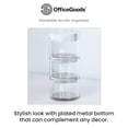 thumbnail image 2 of OfficeGoods Clear Acrylic Organizer with Silver Base 3 Tier Stackable Round Desktop Storage, 2 of 7