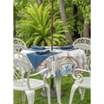 thumbnail image 3 of Outdoor Tablecloths with Umbrella Hole & Zipper, Blue Beige Coastal Round Tablecloths 60 Inch, Beach Starfish Summer Eucalyptus Waterproof Table Cloth, Patio/Pool/Picnic Table Covers, 3 of 8
