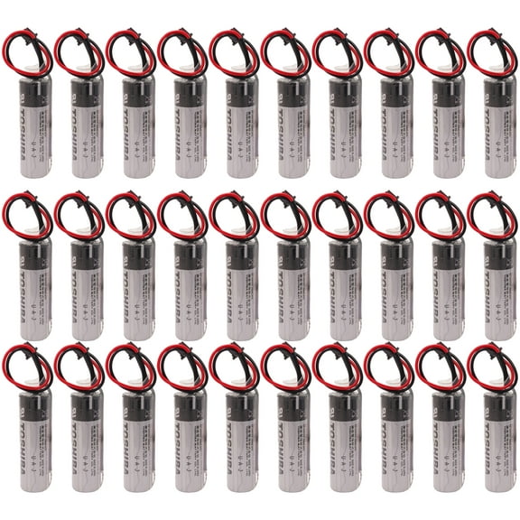 30 Pcs ER6V/3.6V ER6VC119A/119B PLC Battery for PLC M70 3.6V 2400mAh Lithium Battery with Black Plug