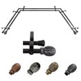 thumbnail image 1 of Mattia 13/16" Double Bay Window curtain rod Adjustable 20"-36", 38"-72" - Black,(ABay-06-2D), 1 of 4