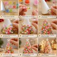 thumbnail image 5 of DIY Beaded Christmas Tree Craft Kit, Complete Tabletop Mini Xmas Tree Making Set with Foam , Pearl Beads, Pins & Star Topper, Handmade Holiday Decor for Ornament, Creative DIY Art Project-E, 5 of 5
