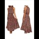 thumbnail image 3 of Vestido Bohemio de Verano para Mujer, Sin Mangas, con Estampado de Lunares, Cuello Halter, Volantes, Dobladillo y Cinturón Verde Naranja S, 3 of 7