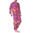thumbnail image 3 of Bingfone Men'S Pajama Set 2 Piece Loungewear Pjs, Long Sleeve With Pajama Pants-Peace Love And Dove Flower Power, 3 of 9