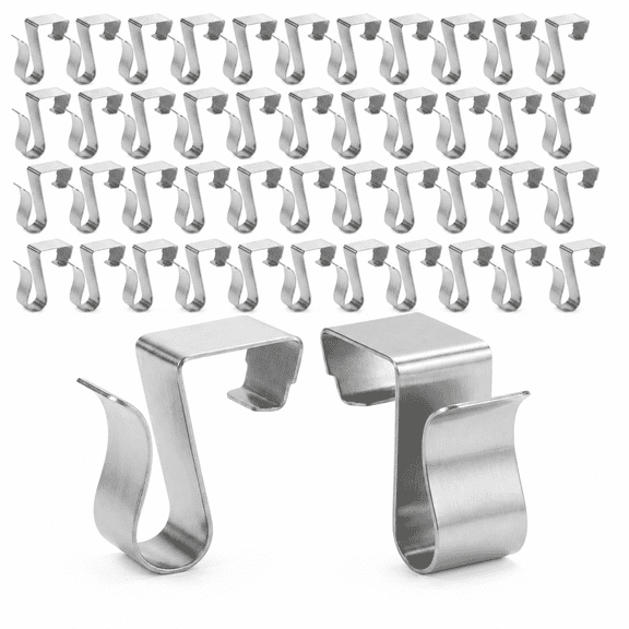 LuckArrives 50 Pcs Metal Gutter Clips for Hanging Outdoor Lights, Weatherproof Christmas Light Clips for Outside String Lights, Halloween & Party Decoration