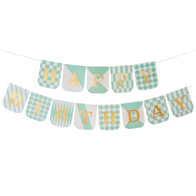 Billuyoard 1 Uds. Set 16,4 pies Tarjeta de papel azul decoraciones de cumpleaños para fiesta de cumpleaños cartel de feliz cumpleaños cartel de Kits de decoración para fiestas Verde 16.4 pies