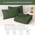 thumbnail image 6 of Exclusivo Mezcla Ultrasonic California King Quilt Set, 3-Piece Lightweight Bedspreads Modern Striped Coverlet, Olive Green, 6 of 7