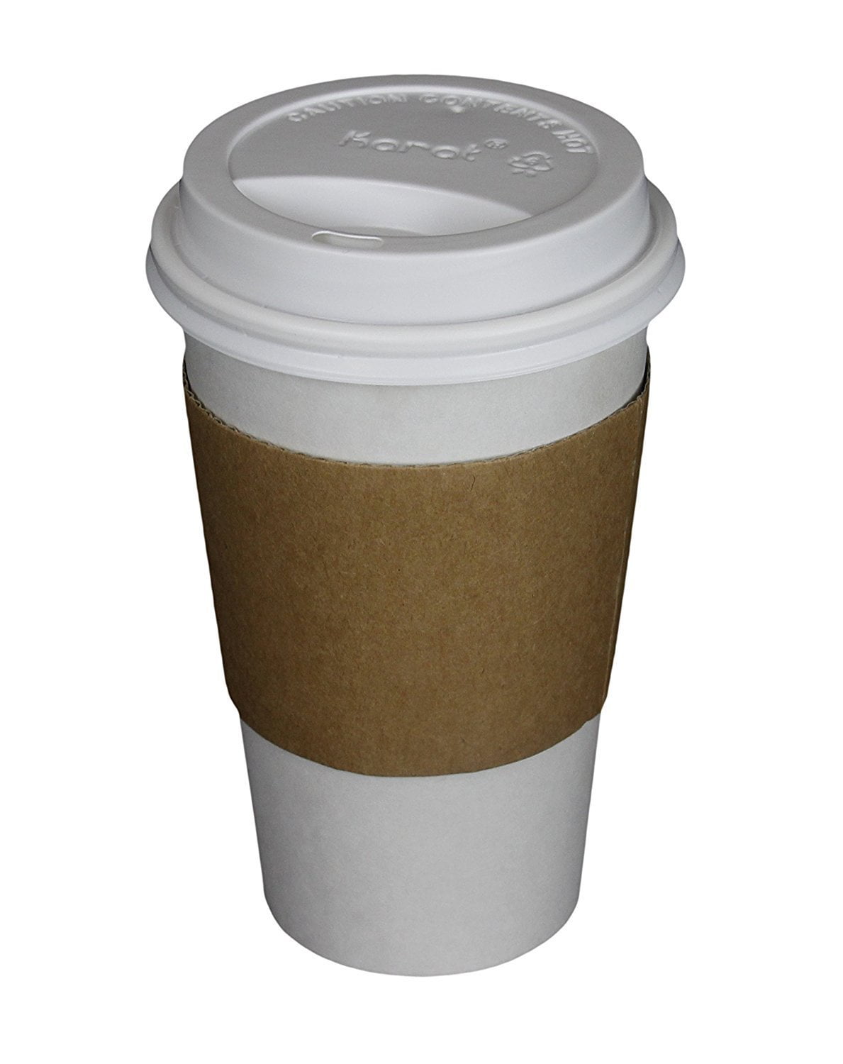 50 Sets Coffee Cups Disposable with Lids & Sleeves Hot