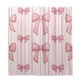 thumbnail image 2 of Vertical Pink Stripes with Bows Shower Curtains with 12 Hooks Waterproof Bathroom Decor 66" x 72", 2 of 6