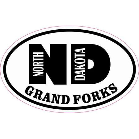 4in x 2.5in Oval ND Grand Forks North Dakota