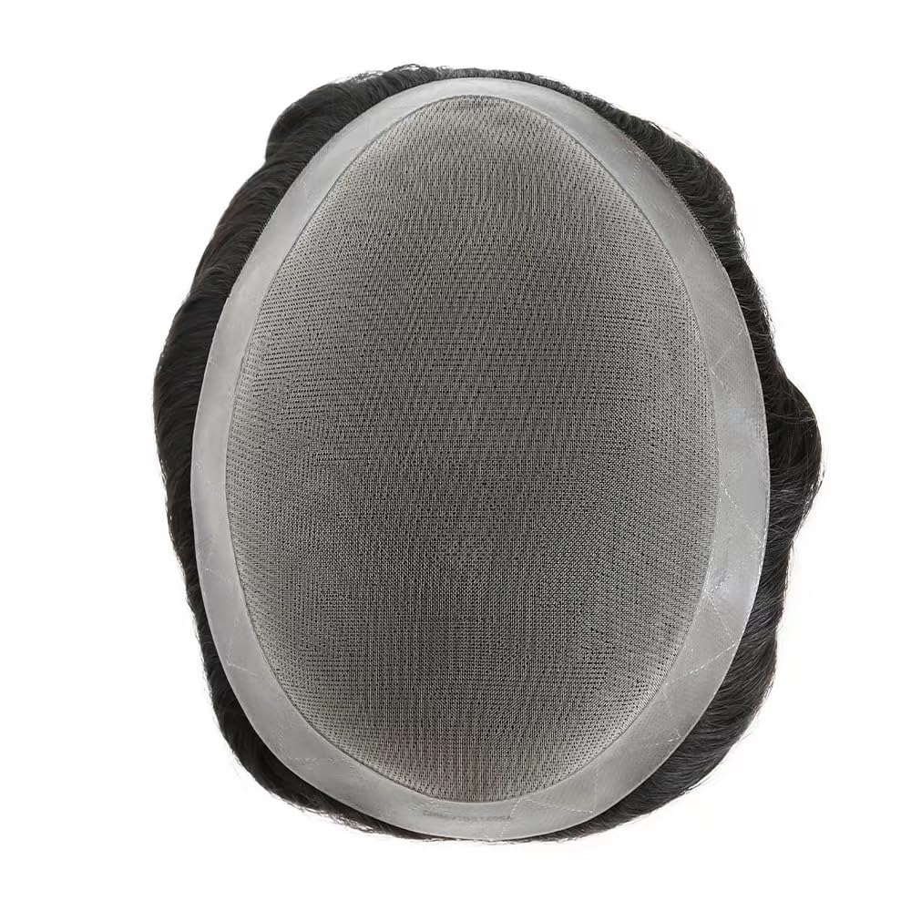 Durable Mono Base Men Toupee 100% Human Hair Hair Replacement System for Men Natural Black Invisible Hairline Man Wig