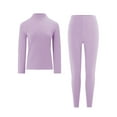 thumbnail image 5 of HAPIMO Soft Fleece Lined Thermal Underwear Sets Warm Winter Sleepwear Base Layer Suits for Cold Weather High Neck Outfits Tracksuits Purple XXL, 5 of 5