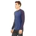 thumbnail image 4 of The Bella + Canvas Mens Long Sleeve T-Shirt Heather Navy/ MDNITE - S, 4 of 4