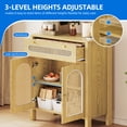 thumbnail image 3 of Uforic Sideboard Buffet with Rattan Doors, Kitchen Storage Cabinet with Drawer & Adjustable Shelf, Natural, 3 of 10