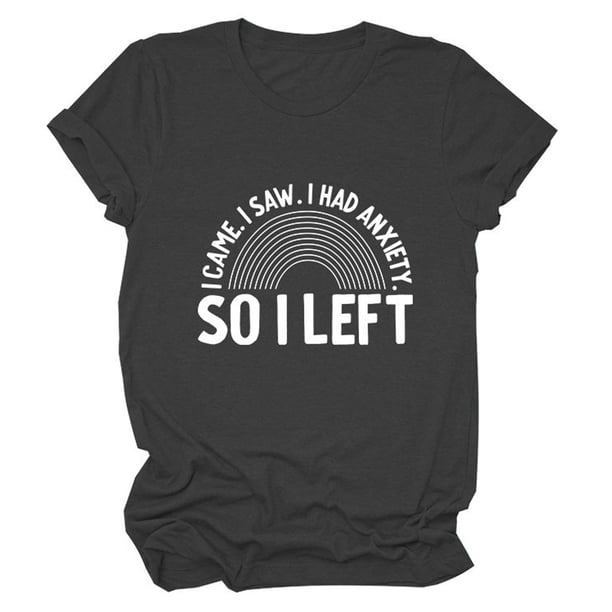 Gibobby Camiseta de manga corta para mujer Top informal manga corta con cuello redondo y estampado inglesas para mujer(Gris oscuro,M)