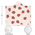 thumbnail image 3 of Wearable Blanket,Red Strawberry Plants Fruit Light Pink Pattern Hooded Wearable Sherpa Blanket for Adults & Teens,Winter Poncho Shawl Wrap Cape Thick Warm,50"x60", 3 of 5