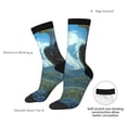 thumbnail image 4 of Gukieu Majestic Eagle Over Castle Print Contrast Color Mid-calf Socks, Sweat-wicking Athletic Socks, Unisex Clothing Accessories, 4 of 6