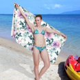 thumbnail image 5 of Coolnut Watercolor Flowers Beach Towel Fast Drying Camping Towels Sand Free Beach Blanket Soft Absorbent Travel Sport Towel for Gym Bath Shower Swimming 31" x 71" Washcloth Gift, 5 of 7