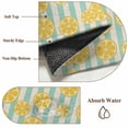 thumbnail image 6 of Yellow Lemon 4x6 Area Rugs for Living Room, Teal Stripes Linen Background Non Slip Floor Mat Washable Low-Profile Indoor Carpet for Bedroom, Dining Room, Bathroom, 6 of 9