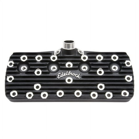Edelbrock Cylinder Head Ford Flathead 48 And Earlier Standard Chamber Script Logo Pair Satin Black