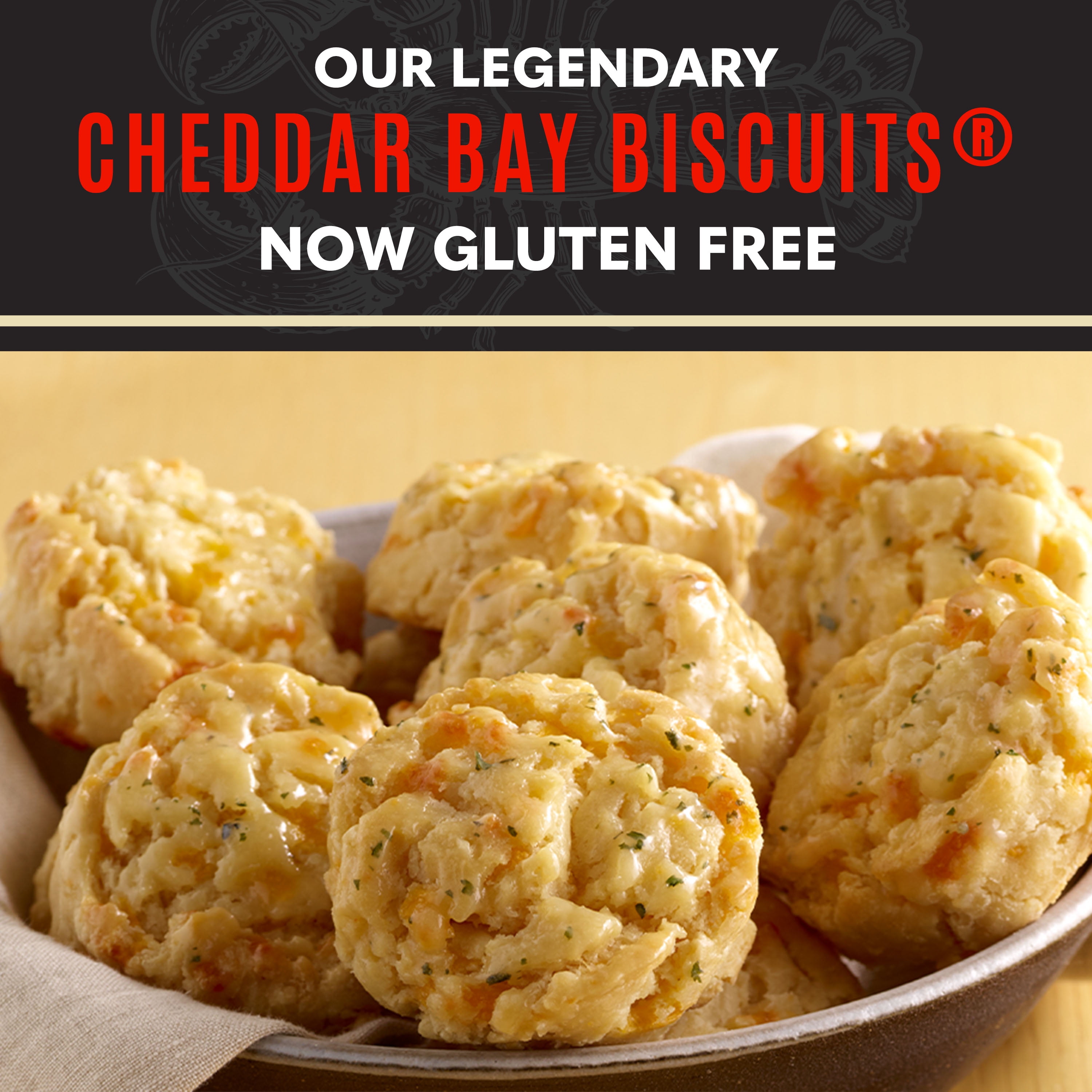 Red Lobster Frozen Gluten Free Cheddar Bay Biscuits, Ready to Bake Cheddar Bay Frozen Biscuits, 8 Count, 14.11 Oz Box
