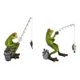 thumbnail image 6 of Pack of 2 Favorite Pastime Green Frogs Besties Rod Fishing by The Pond Figurines, 6 of 10