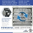 thumbnail image 3 of iLIVING 20" Wall Mounted Shutter Exhaust Fan, Automatic Shutter, with Thermostat and Variable Speed controller, 2.2A, 3368 CFM, 5000 SQF Coverage Area Silver (ILG8SF20V-ST), 3 of 5
