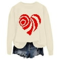 thumbnail image 2 of Meichang Sweatshirts pour Femmes Sweatshirt de la Saint-Valentin Sweatshirt Imprimé Cœur Manches Longues Col Rond Décontracté, 2 of 3