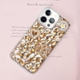 thumbnail image 6 of Compatible with iPhone 15 Pro Max Bling Diamond Case Fashion Luxury Glitter Shiny Crystal Rhinestones Case Sparkling 3D Heart Crown Flower and Butterfly Gemstone Case for Women and Girls, Gold, 6 of 14